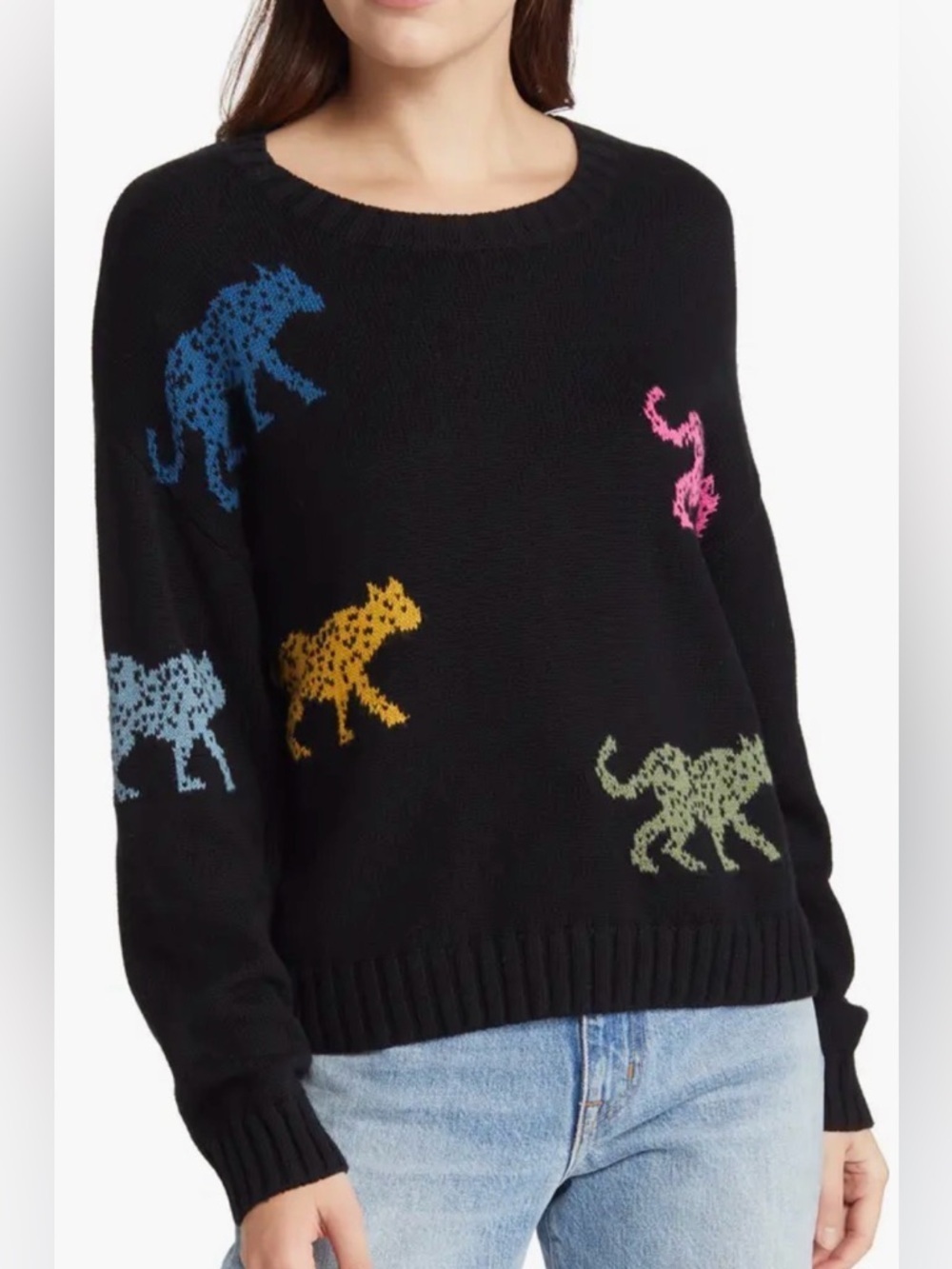 Rails Perci Jagged Tiger Sweater, Size XS, Boxy Sweater, Cotton Cashmere Blend